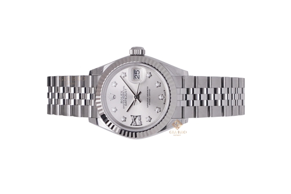 Đồng Hồ Rolex Lady Datejust 279174 Mặt Số Bạc Cọc Số Sao