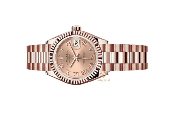 Đồng Hồ Rolex Lady-Datejust 279175 Mặt Số Hồng Cọc Số La Mã Dây Đeo President