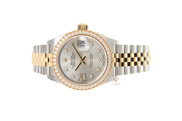 Đồng Hồ Rolex Lady-Datejust 28 279383RBR Mặt Số Bạc Cọc Số Sao