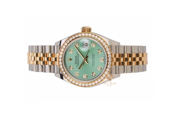 Đồng Hồ Rolex Lady-Datejust 28 279383RBR Mặt Số Xanh Ngọc Nạm Kim Cương