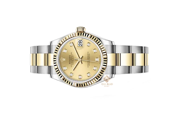 Đồng Hồ Rolex Lady Datejust 31 278273 Mặt Số Vàng Champagne Nạm Kim Cương Dây Đeo Oyster