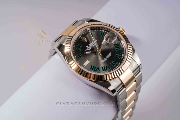 Đồng Hồ Rolex Datejust 41 126333 Mặt Số Wimbledon Cọc Số La Mã Dây Đeo Oyster