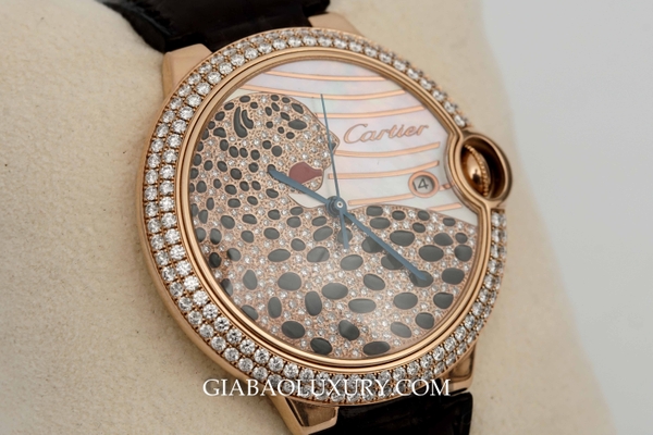 Đồng Hồ Cartier Ballon Bleu Panther Rose Gold With Diamonds