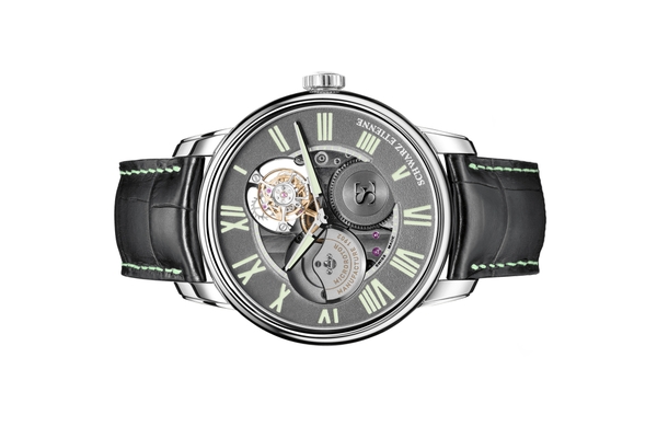 Đồng hồ đeo tay thương hiệu Schwarz Etienne, dòng sản phẩm La Chaux-de-Fonds, Number no WCF09TSE06SS01AA, mặt số Rhodium, size 44mm, máy tự động, vỏ đồng hồ bằng thép không gỉ, dây da, mới 100%