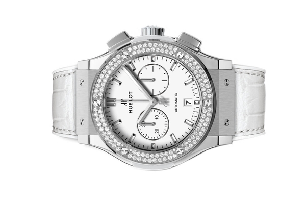 Đồng Hồ Hublot Classic Fusion Chronograph Titanium Opalin Diamonds 42mm 541.ne.2010.lr.1104