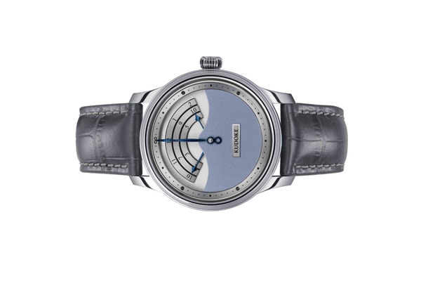 Đồng hồ đeo tay KUDOKE 3, máy lên dây cót tay cơ bản, mặt số Sky blue, vỏ thép không gỉ, size 39mm, dây da tổng hợp size M, hàng mới 100%