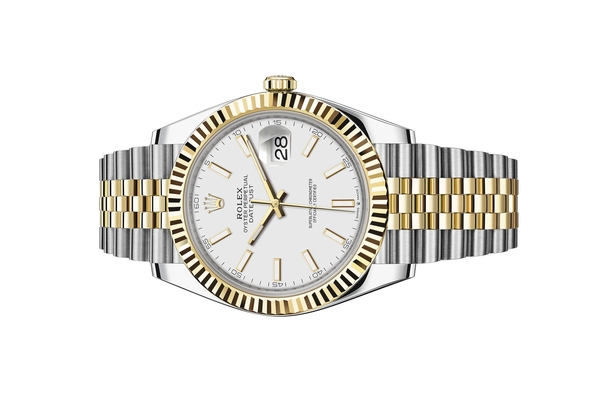 Đồng Hồ Rolex Datejust 41 126333 Mặt Số Trắng Cọc Dạ Quang