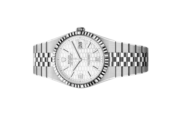Đồng Hồ Rolex Land-Dweller 36 127234 Mặt Số Trắng Họa Tiết Tổ Ong