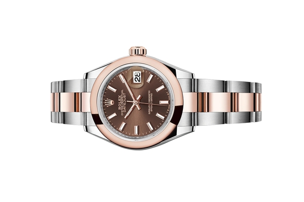 Đồng Hồ Rolex Lady-Datejust 279161 Mặt Số Chocolate Cọc Số Dạ Quang Dây Đeo Oyster