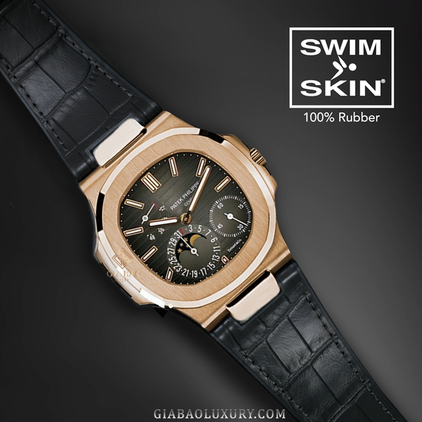 Dây Rubber B SwimSkin® Da Cá Sấu cho Patek Philippe Nautilus 5712