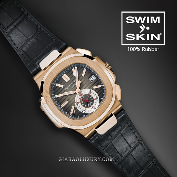 Dây Rubber B SwimSkin® Da Cá Sấu cho Patek Philippe Nautilus 5980 RG