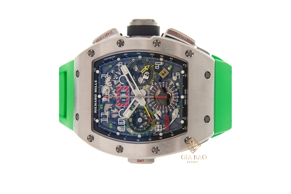 Đồng Hồ Richard Mille RM011-02 TI Dây Cao Su Xanh Lá