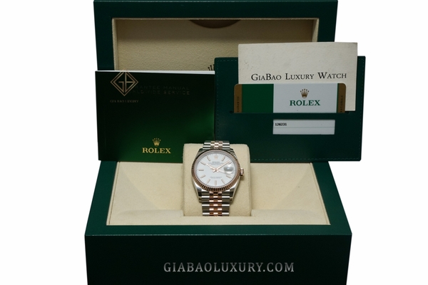 Đồng Hồ Rolex Datejust 36 126231 Mặt Số Trắng Cọc Dạ Quang