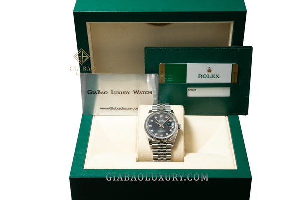 Đồng Hồ Rolex Datejust 36 126234 Mặt Số Đen Nạm Kim Cương