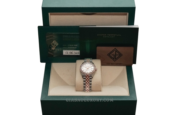 Đồng Hồ Rolex Datejust 31 278381RBR Mặt Số Bạc Nạm Kim Cương