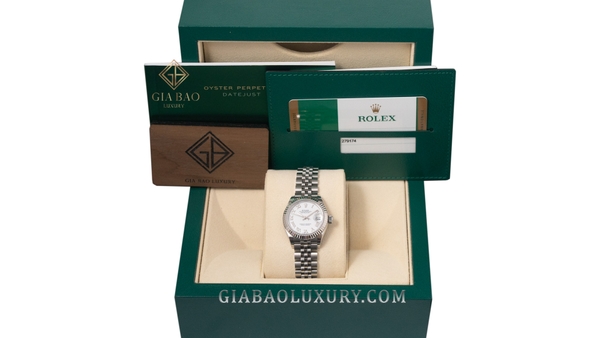 Đồng Hồ Rolex Lady Datejust 279174 Mặt Số Trắng Cọc Số La Mã