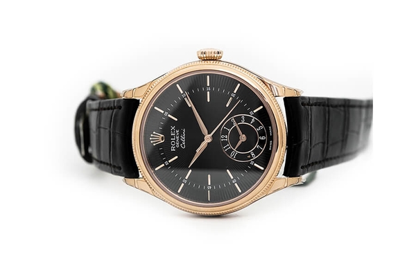 Đồng Hồ Rolex Cellini Dual Time 50525 Mặt Số Đen