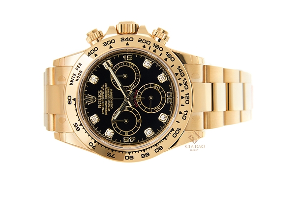 Đồng Hồ Rolex Cosmograph Daytona 116508 Mặt Số Đen Nạm Kim Cương