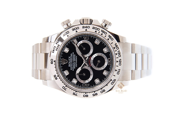 Đồng Hồ Rolex Cosmograph Daytona 116509 Mặt Số Đen Nạm Kim Cương