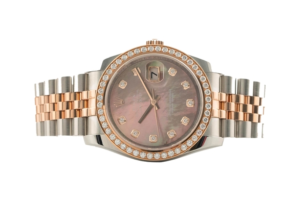 Đồng Hồ Rolex Datejust 36 116231 Mặt Số Xà Cừ Tím (Vành Kim Cương Option)