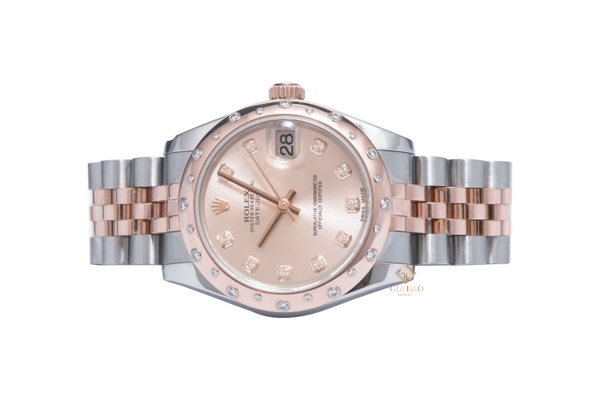 Đồng Hồ Rolex Lady Datejust 31 178341 Mặt Số Phớt Hồng Cọc Số Nạm Kim Cương