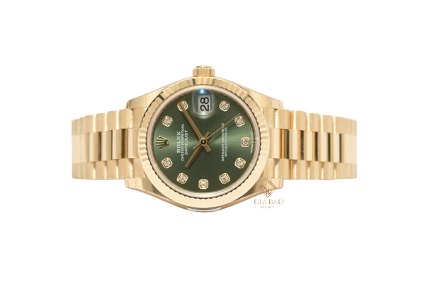 Đồng Hồ Rolex Datejust 278278 Mặt Số Oliu Xanh Nạm Kim Cương