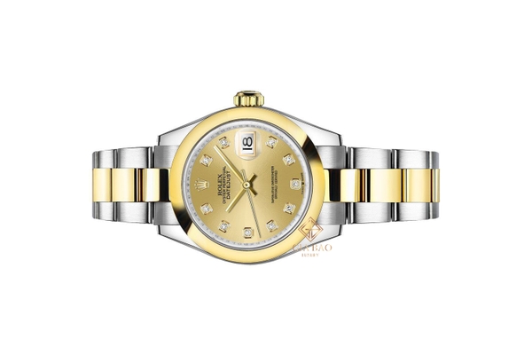 Đồng Hồ Rolex Datejust 31 278243 Mặt Số Vàng Champagne Cọc Số Kim Cương Dây Đeo Oyster