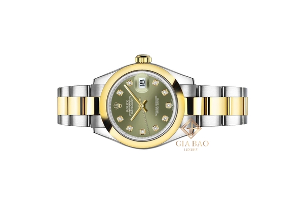 Đồng Hồ Rolex Datejust 31 278243 Mặt Số Xanh Oliu Cọc Số Kim Cương Dây Đeo Oyster