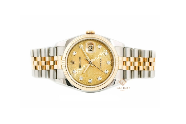 Đồng Hồ Rolex Datejust 36 116233 Mặt Số Vi Tính Vàng Champagne