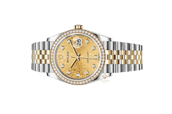 Đồng Hồ Rolex Datejust 36 126283RBR Mặt Số Vi Tính Vàng Champagne