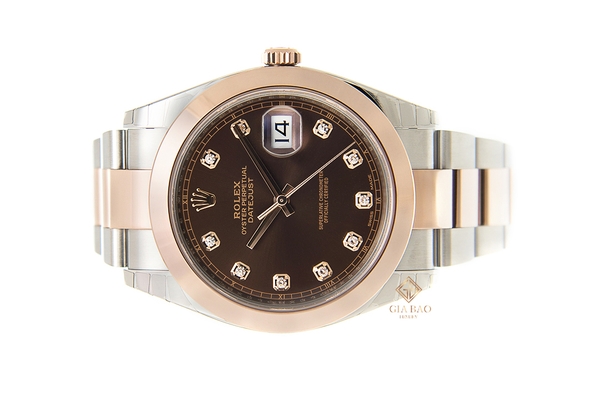 Đồng Hồ Rolex Datejust 41 126301 Mặt Số Chocolate Nạm Kim Cương Dây Đeo Oyster