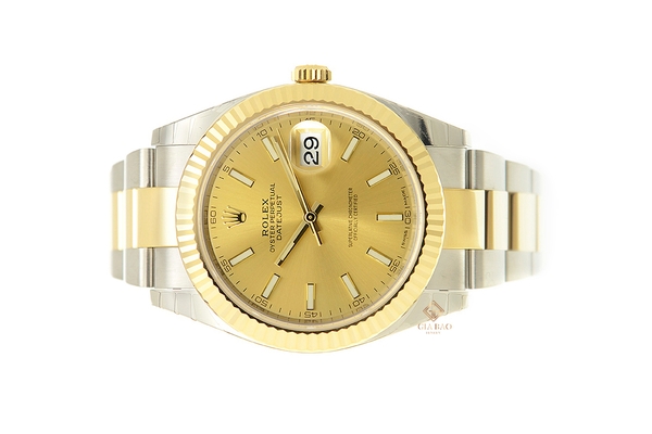 Đồng Hồ Rolex Datejust 41 126333 Mặt Số Vàng Champagne Dây Đeo Oyster