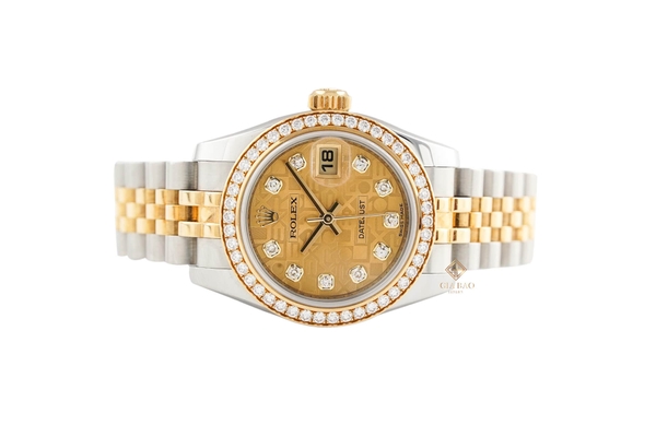 Đồng Hồ Rolex Lady-Datejust 26 179383 Mặt Số Vi Tính Vàng Nạm Kim Cương