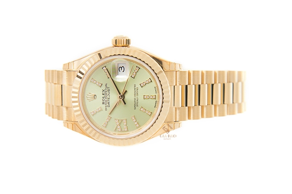 Đồng Hồ Rolex Lady Datejust 279178 Mặt Số Linden Xanh Lá Nạm Kim Cương