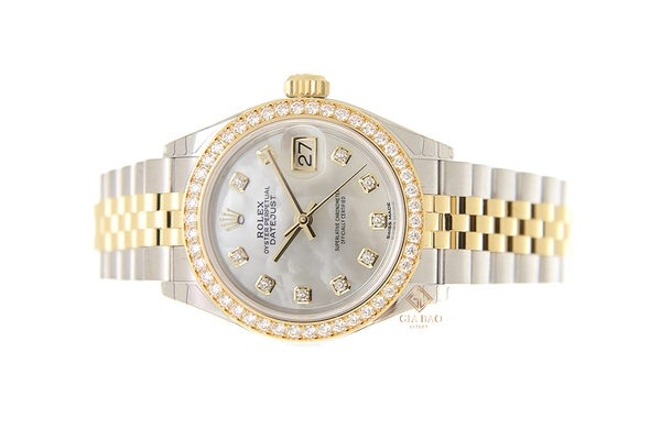 Đồng Hồ Rolex Lady-Datejust 28 279383RBR Mặt Số Vỏ Trai Trắng