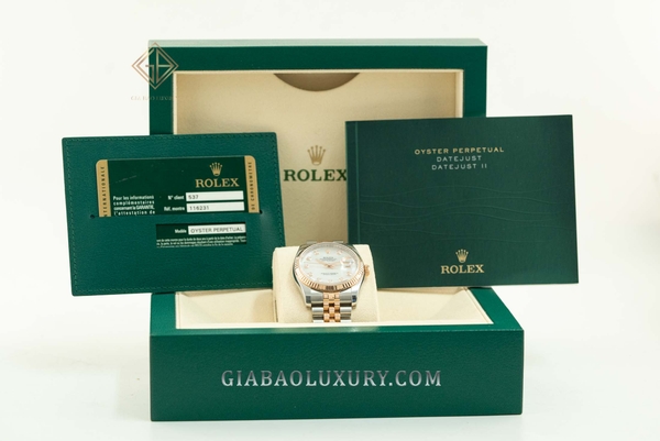 Đồng Hồ Rolex Datejust 36 116231 Mặt Số Vỏ Trai Trắng