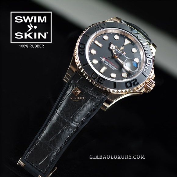 Dây Rubber B SwimSkin® Alligator cho Rolex Yachtmaster 40mm dây Oysterflex