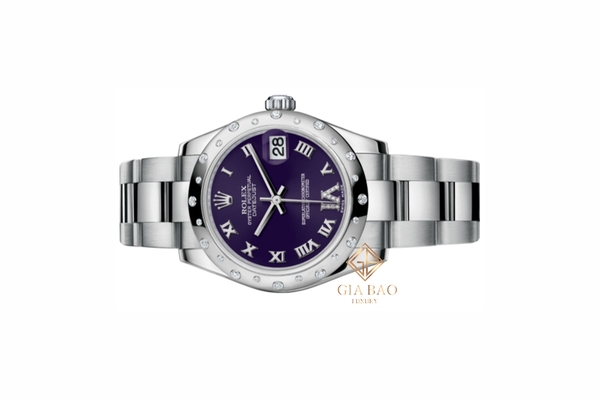 Đồng Hồ Rolex Lady-Datejust 178344 Mặt Số Purple Cọc Số La Mã Dây Đeo Oyster