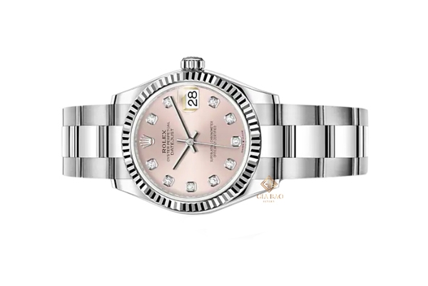 Đồng Hồ Rolex Datejust 278274 Mặt Số Hồng Cọc Số Kim Cương Dây Đeo Oyster