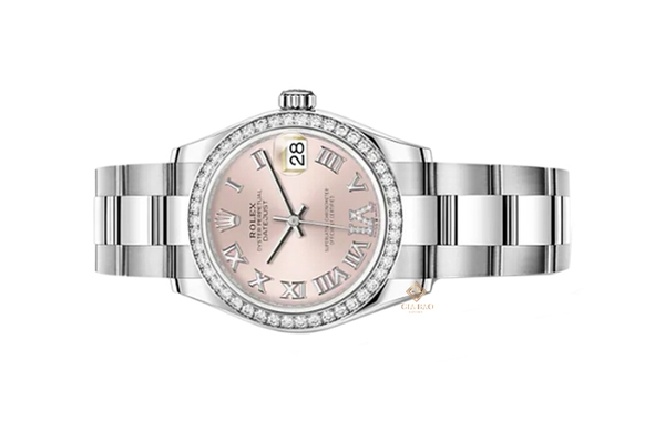 Đồng Hồ Rolex Datejust 31 278384RBR Mặt Số Hồng Cọc Số La Mã Đính Kim Cương Dây Đeo Oyster