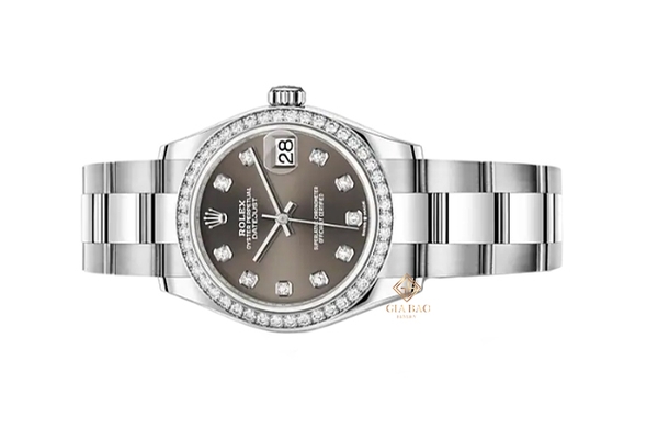 Đồng Hồ Rolex Datejust 31 278384RBR Mặt Số Xám Cọc Số Kim Cương Dây Đeo Oyster