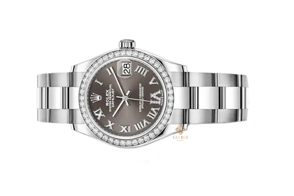 Đồng Hồ Rolex Datejust 31 278384RBR Mặt Số Xám Cọc Số La Mã Đính Kim Cương Dây Đeo Oyster