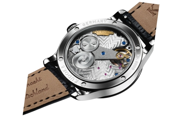 Đồng hồ đeo tay KUDOKE HANDwerk Infinity, máy lên dây cót tay vân Guilloché đặc biệt , mặt số màu đá Aventurine tự nhiên, vỏ thép không gỉ, size 39mm, dây da tổng hợp size M, hàng mới 100%