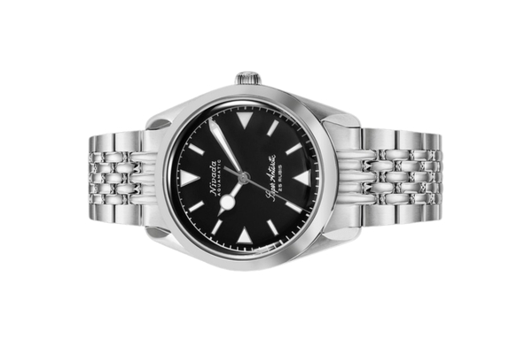 Đồng hồ đeo tay thương hiệu Nivada Grenchen, dòng sản phẩm Super Antarctic, Ref num 32025A, mặt số đen mờ, size 38mm, máy tự động, vỏ và dây đồng hồ bằng thép không gỉ 316L, mới 100%