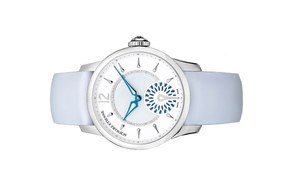 Đồng hồ đeo tay thương hiệu Schwarz Etienne, dòng sản phẩm Fiji Floral Seconds, Number no WFI01MA16SSW25-A, mặt số vỏ trai trắng, size 38mm, máy tự động, vỏ đồng hồ bằng thép không gỉ, dây da, mới 100%