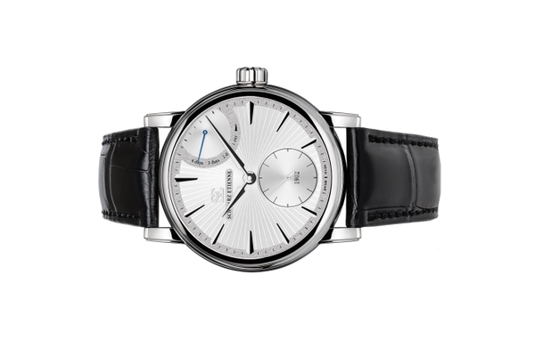 Đồng hồ đeo tay thương hiệu Schwarz Etienne, dòng sản phẩm Roma Power reserve, Number no WRO16MS24SS01AA, mặt số bạc, size 42mm, máy lên cót tay, vỏ đồng hồ bằng thép không gỉ, dây da, mới 100%