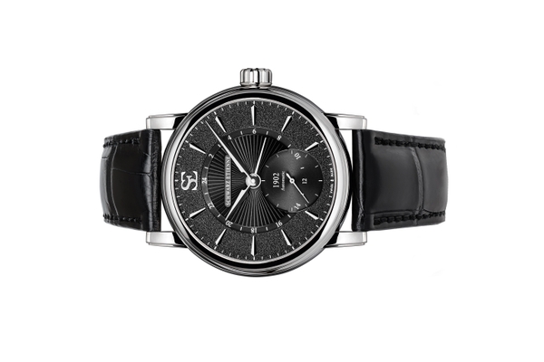 Đồng hồ đeo tay thương hiệu Schwarz Etienne, dòng sản phẩm GMT, Number no WRO17MA26SS01AA, mặt số đen, size 42mm, máy tự động, vỏ đồng hồ bằng thép không gỉ, dây da, mới 100%