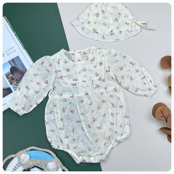 Set sơ sinh BG dài tay kèm mũ 6M/24M*21