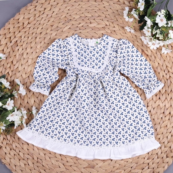 Váy nhung hoa gấu viền trắng 1/5x20
