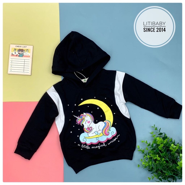 Áo nỉ có mũ da cá có mũ pony trăng 3/10 x20